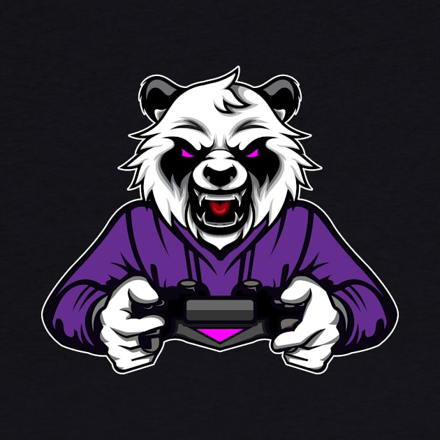 Panda Bear gaming console gambler nerd gamer video game by SpruchBastler